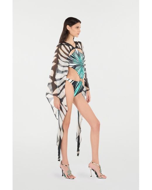 Roberto Cavalli Multicolor Ray Of Sea Print Swimsuit