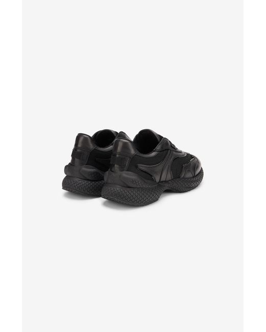 Roberto Cavalli Black Chunky Leather Sneakers for men
