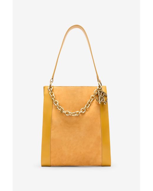 Roberto Cavalli Orange Shoulder Bag With Chain