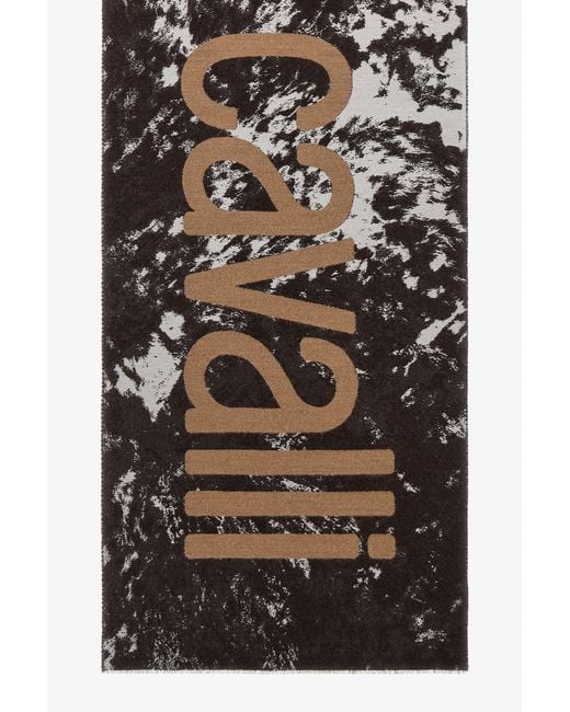 Roberto Cavalli White Scarf With Appaloosa Print And Logo for men