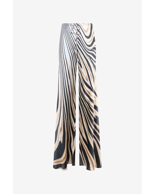 Roberto Cavalli White Zebra Print Trousers