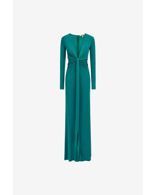 Roberto Cavalli Women's Green Emerald Knotted Maxi Dress Roberto Cavalli Women's Green Emerald Knotted Maxi Dress