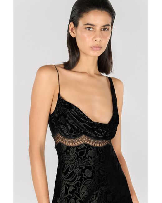 Roberto Cavalli Black Mini Dress With Lace
