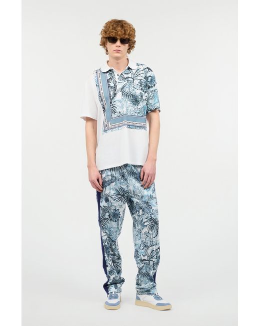 Roberto Cavalli Blue Sports Pants With All-Over Print for men