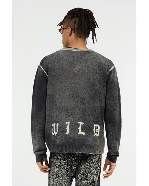 Roberto Cavalli Black Washed Sweater for men