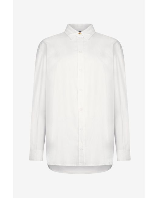 Roberto Cavalli White Shirt With Button