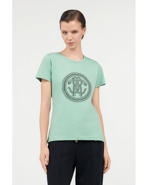 Roberto Cavalli Green Sage T-Shirt