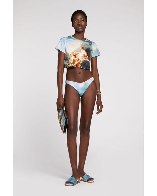 Roberto Cavalli Blue Reversible Bikini Bottoms