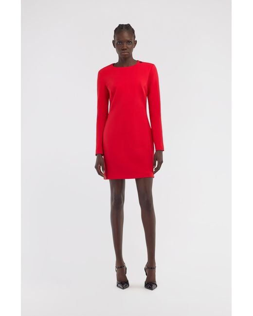 Roberto Cavalli Red Long-Sleeve Rc Dress