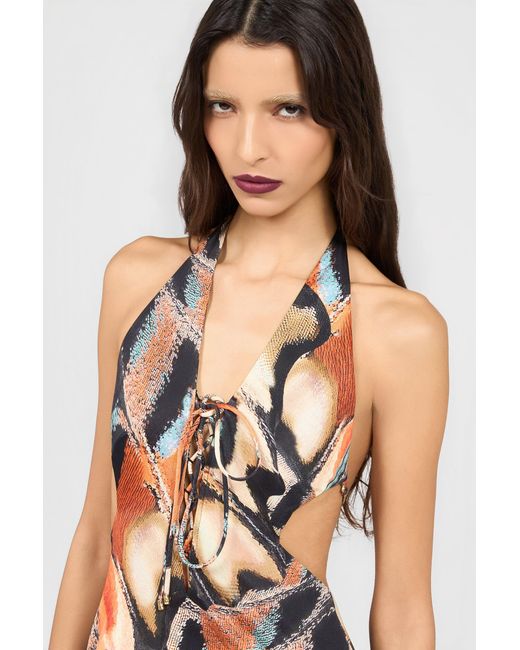 Roberto Cavalli White Butterfly Print Dress