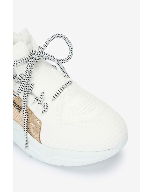 Roberto Cavalli Multicolor Sneakers With Snake-Effect Inserts