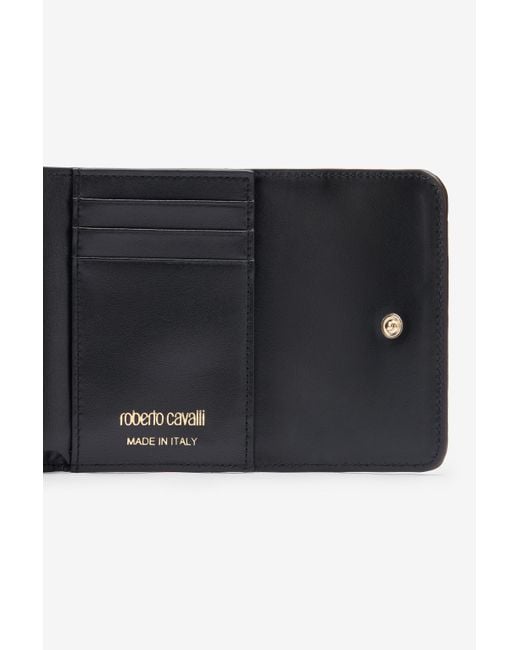 Roberto Cavalli Pink Snake Scale-Effect Metallic Wallet