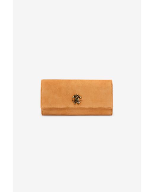 Roberto Cavalli White Suede Wallet