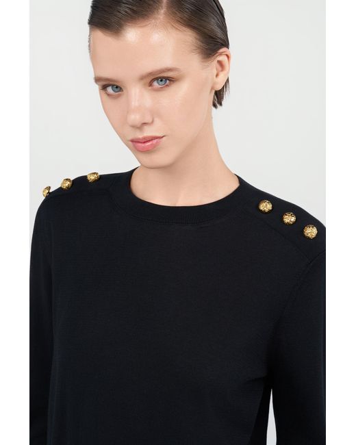 Roberto Cavalli Black Sweater With Buttons