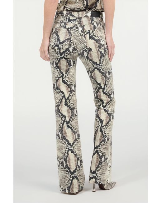 Roberto Cavalli White Rock Jeans With Python Print