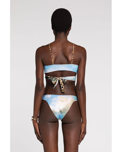 Roberto Cavalli Blue Reversible Bikini Bottoms