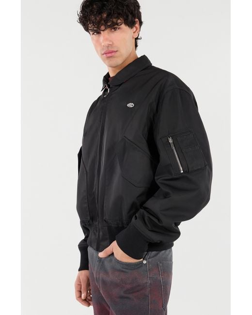 Roberto Cavalli Black Reversible Bomber Jacket With Dragon for men