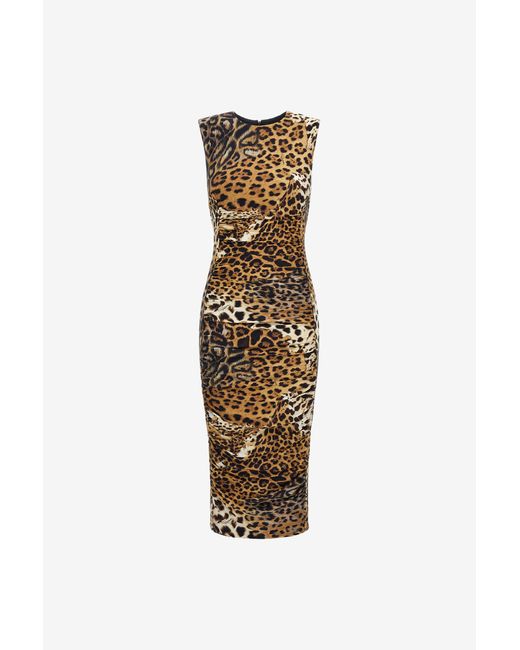 Roberto Cavalli White Jaguar Skin Print Dress