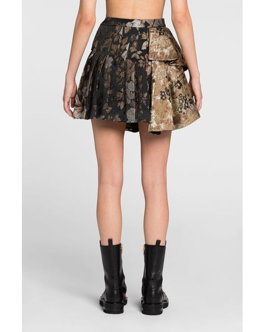 Roberto Cavalli Natural Floral-Brocade Mini Skirt