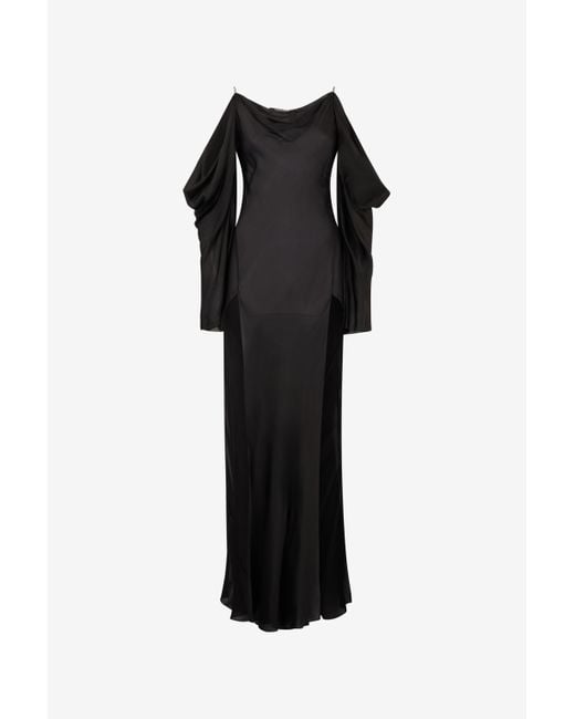 Roberto Cavalli Black Long Silk Dress