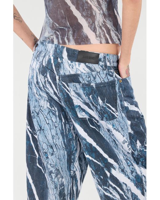 Roberto Cavalli Blue Rubane Print Jeans
