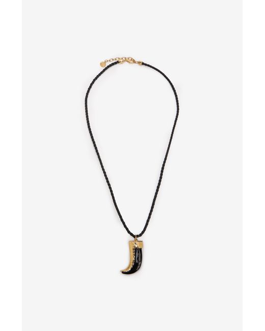 Roberto Cavalli Blue Horn Necklace