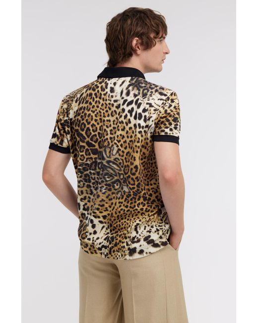 Roberto Cavalli Brown Printed Polo Shirt for men