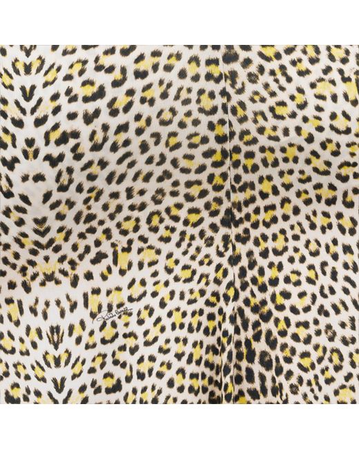 Roberto Cavalli White Pop Jaguar Print Midi Dress