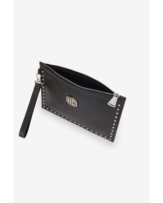 Roberto Cavalli Black Flat Clutch With Studs for men