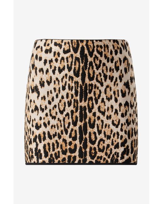 Roberto Cavalli Black Miniskirt With Jaguar Skin Print