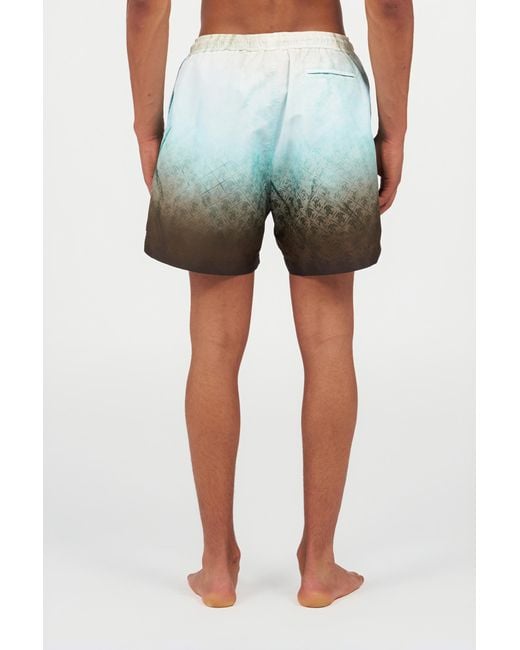 Roberto Cavalli Blue Monogram Print Swimsuit for men