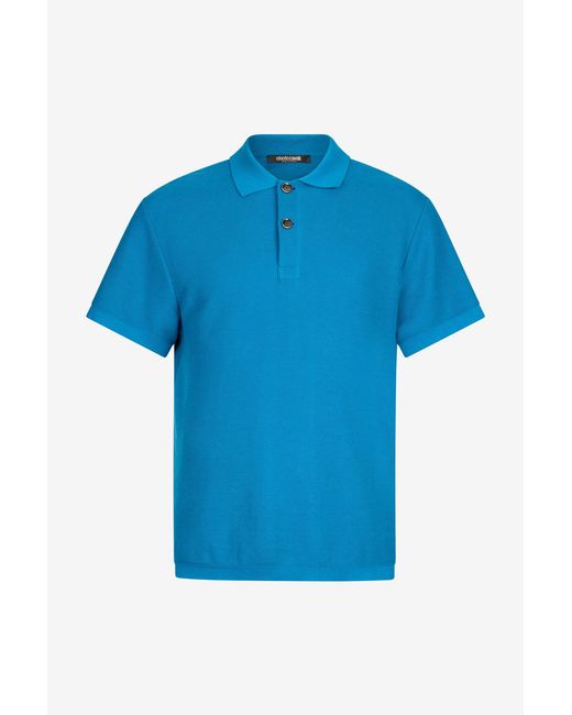 Roberto Cavalli Blue Stretto Di Messina Polo Sweater for men