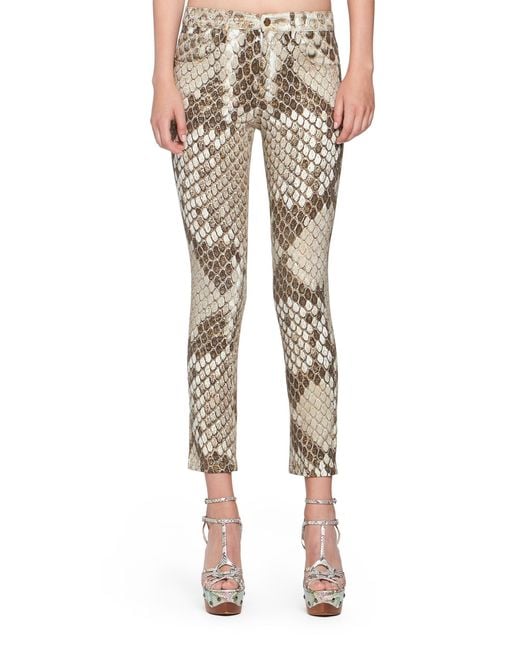 Roberto Cavalli Natural Python Print Jeans