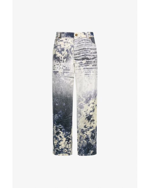 Roberto Cavalli White Appaloosa Printed Jeans