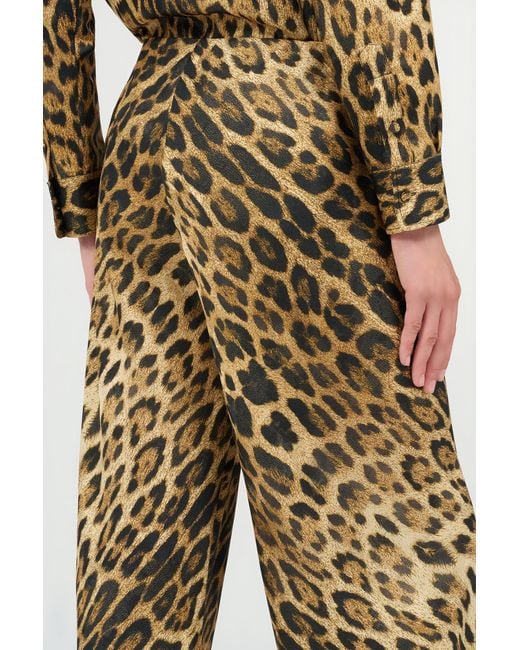 Roberto Cavalli Multicolor Leopard Print Palazzo Pants