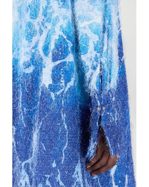 Roberto Cavalli Blue Stretto Di Messina Print Shirt