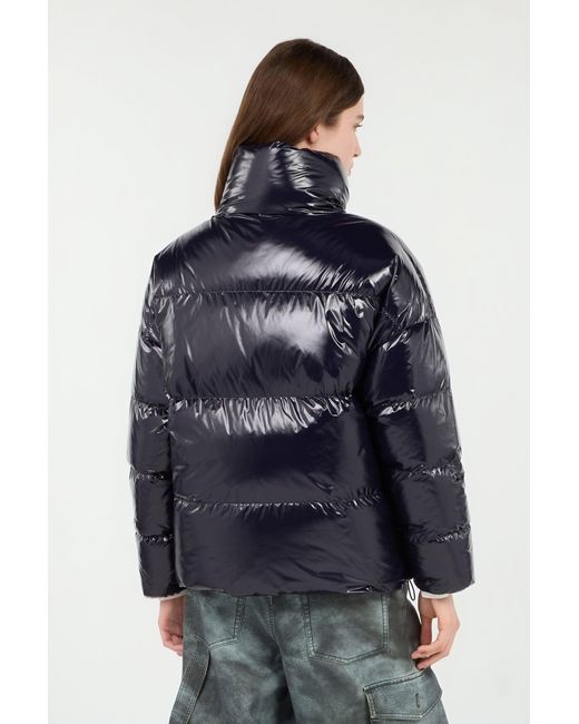 Roberto Cavalli Brown Reversible Marble Print Down Jacket
