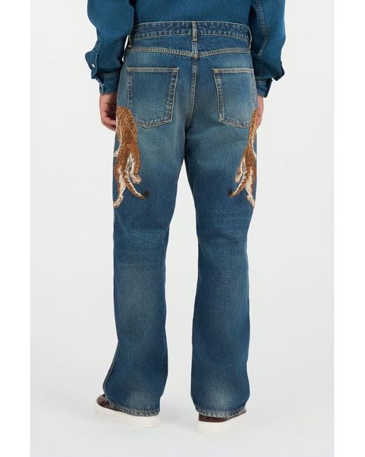Roberto Cavalli Blue Washed Denim Jeans for men
