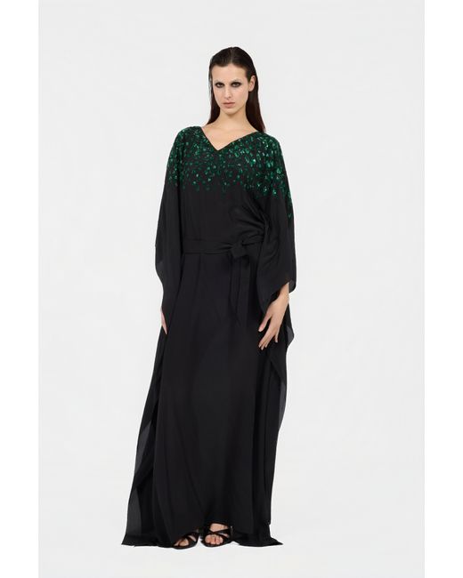 Roberto Cavalli Black Silk Maxi Dress With Embellished Detail