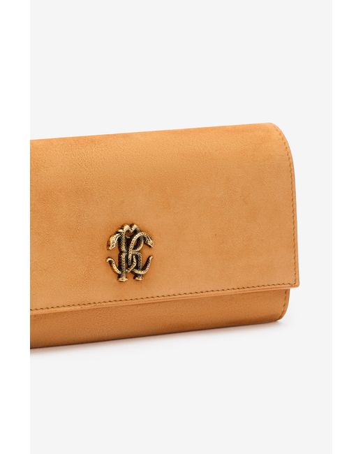 Roberto Cavalli White Suede Wallet