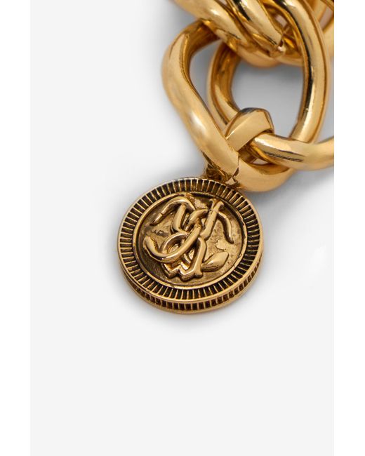 Roberto Cavalli White Antique Chain Belt With Snake Detail