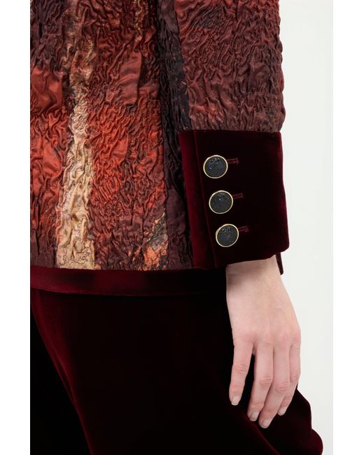 Roberto Cavalli Red Silk Jacket With Marble Print