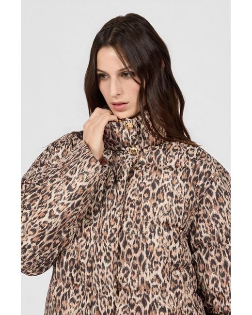 Roberto Cavalli Brown Reversible Leopard Print Puffer Jacket