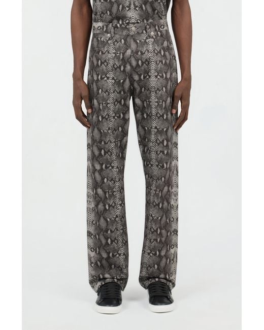 Roberto Cavalli Denim-Jeans Mit Python-Print in Gray für Herren