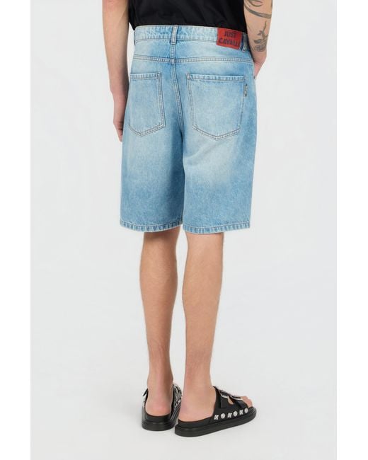 Roberto Cavalli Blue Denim Bermuda Shorts for men