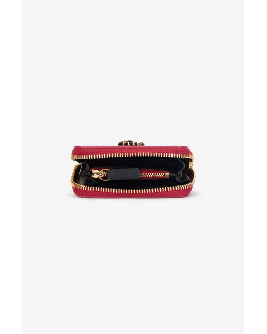 Roberto Cavalli Red Small Crocodile-Effect Wallet