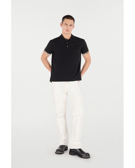 Roberto Cavalli Black Polo With Jaguar Skin Details for men