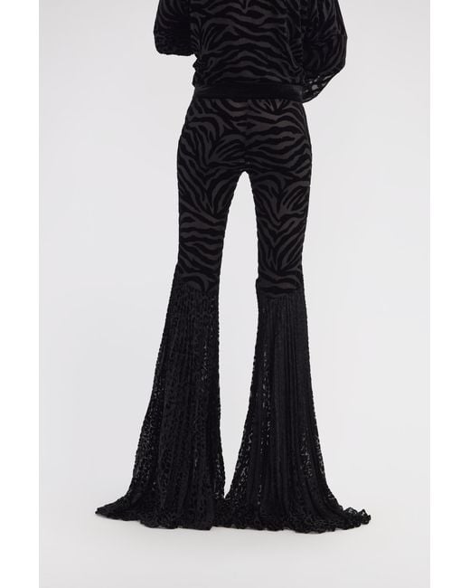 Roberto Cavalli Black Ray Of Print Velvet Pants