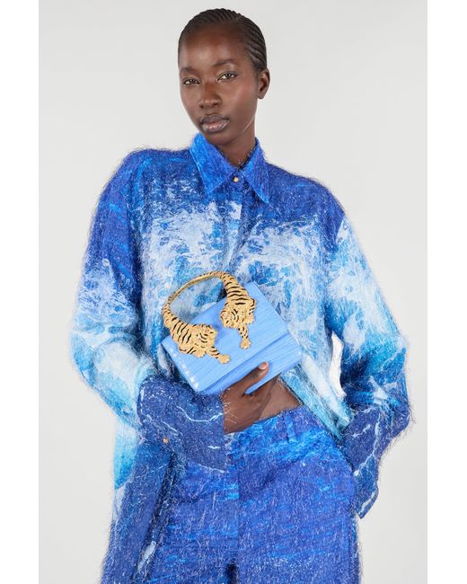 Roberto Cavalli Blue Medium Roar Bag