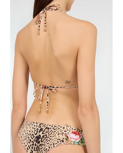 Roberto Cavalli White Jaguar Roses Print One-Piece Swimsuit